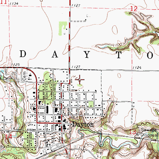 Topographic Map of Grandview Health Care Center, IA