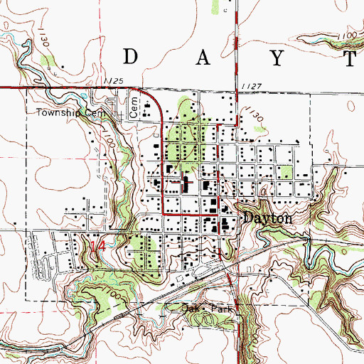 Topographic Map of Southeast Webster - Grand Elementary School, IA