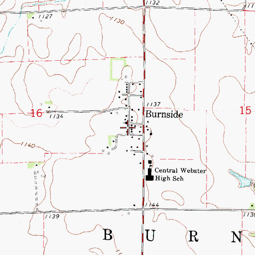 Topographic Map of Burnside Post Office, IA