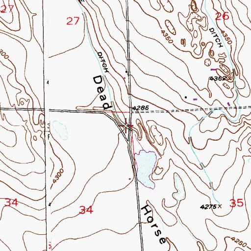 Topographic Map of Costelloe Reservoir, CO