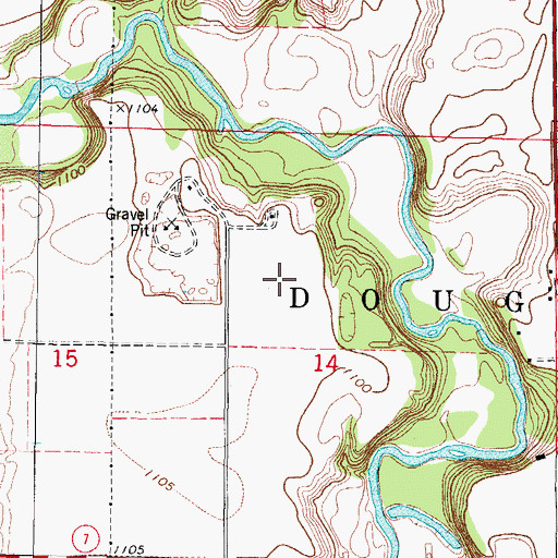 Topographic Map of Willowledge Cemetery, IA