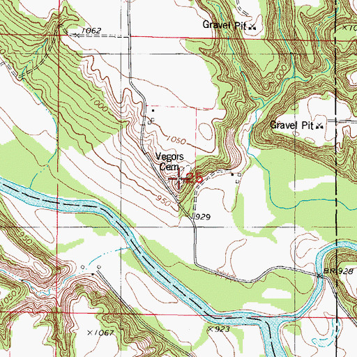 Topographic Map of Benjamin Bell Historical Marker, IA
