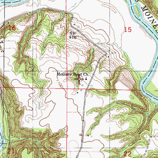 Topographic Map of McGuire Cemetery, IA
