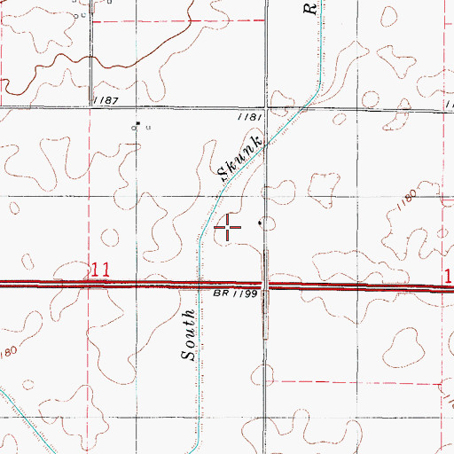 Topographic Map of Coyote Bend Area, IA