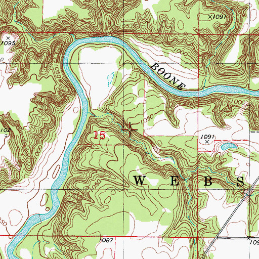 Topographic Map of Tunnel Mill Area, IA
