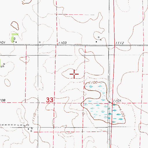 Topographic Map of Gordon's Marsh Area, IA