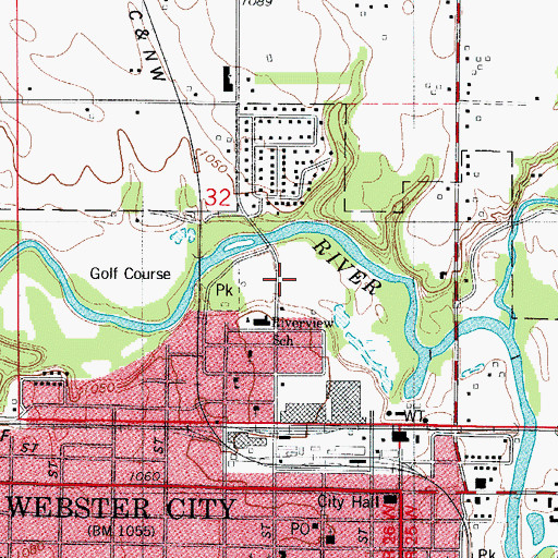 Topographic Map of Nokomi's Park, IA