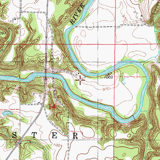 Topographic Map of Tunnel Post Office (historical), IA