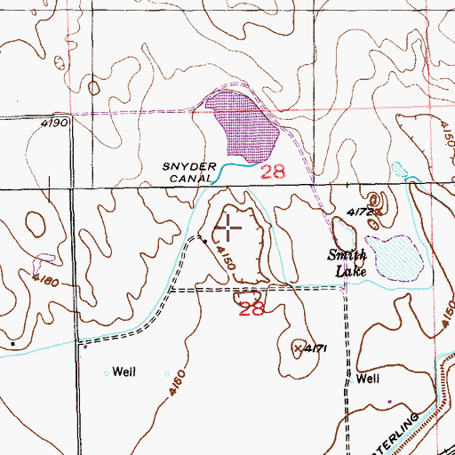 Topographic Map of Snyder Dam, CO