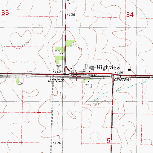 Topographic Map of Highview, IA