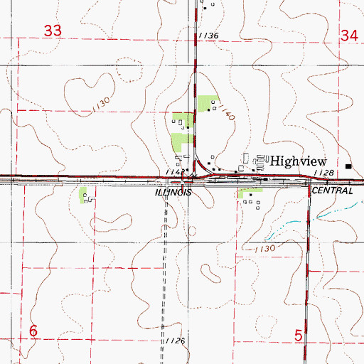 Topographic Map of Highview Post Office (historical), IA