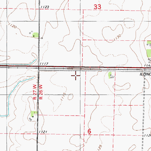 Topographic Map of Russell's Grove Post Office (historical), IA