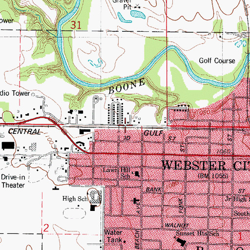 Topographic Map of United Co-operative Elevator, IA
