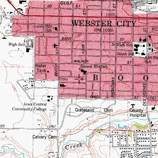 Topographic Map of Episcopal Church, IA