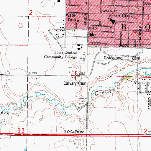 Topographic Map of Calvary Baptist Church, IA