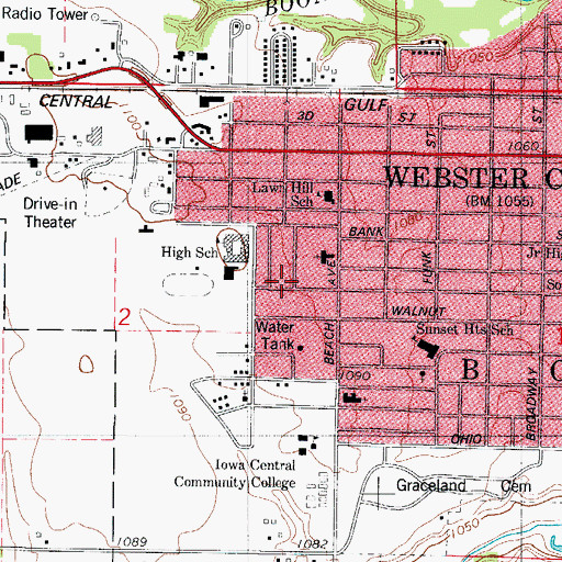 Topographic Map of New Hope Church, IA