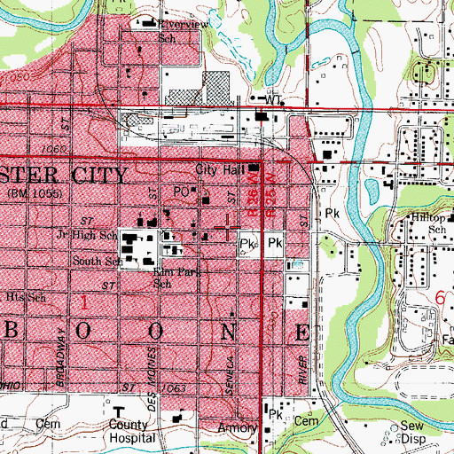 Topographic Map of McFarland Clinic, IA