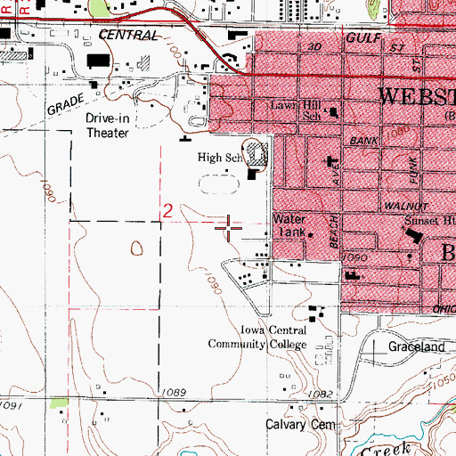 Topographic Map of Webster City Medical Clinic, IA