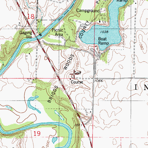 Topographic Map of Briggs Woods Golf Course Club, IA