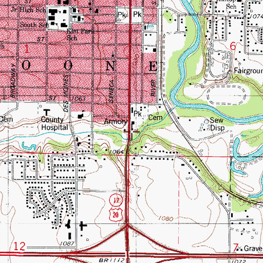Topographic Map of Faith United Methodist Church, IA
