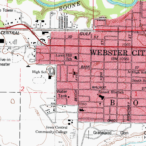 Topographic Map of Saint Paul's Lutheran Church, IA