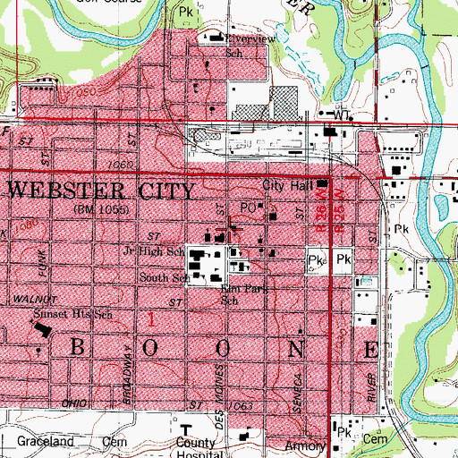Topographic Map of Church of Christ, IA