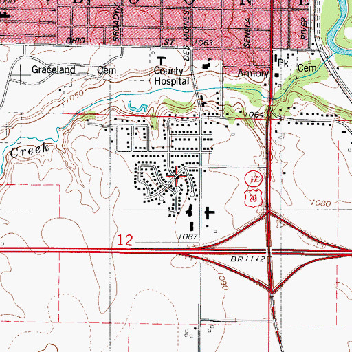 Topographic Map of Reorganized Church of Jesus Christ of Latter Day Saints, IA