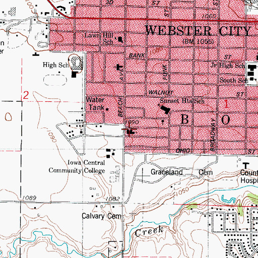 Topographic Map of Trinity Evangelical Lutheran Church, IA