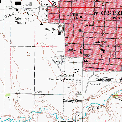 Topographic Map of First Assembly of God Church, IA