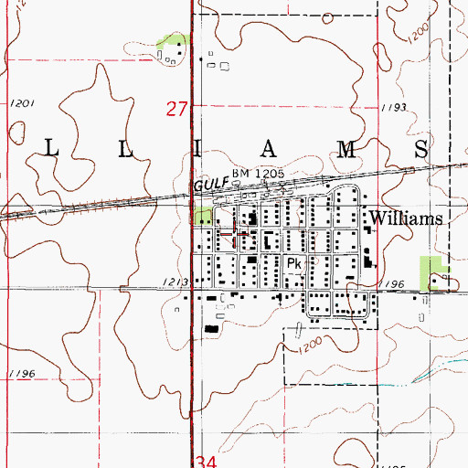 Topographic Map of Ellis United Methodist Church, IA