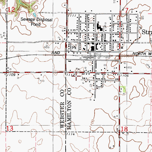 Topographic Map of Stratford Fire and Rescue, IA