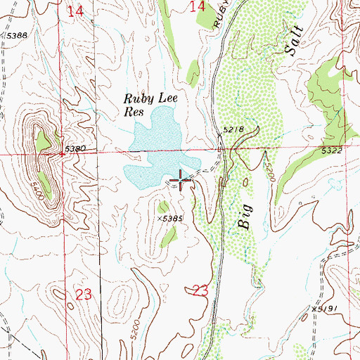 Topographic Map of Ruby Lee Dam, CO