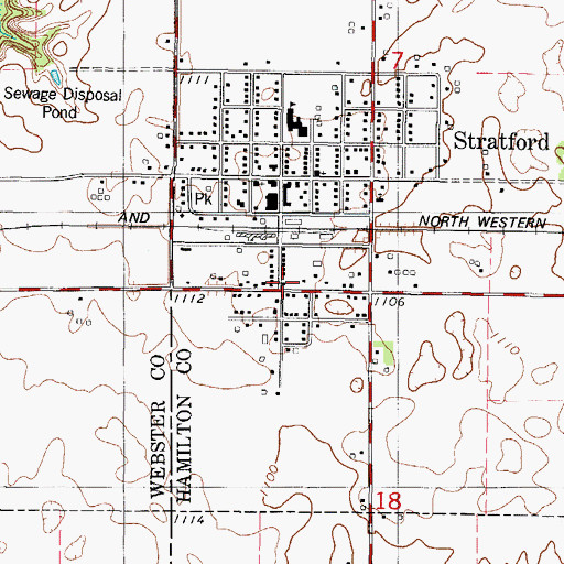 Topographic Map of Stratford Lutheran Church, IA