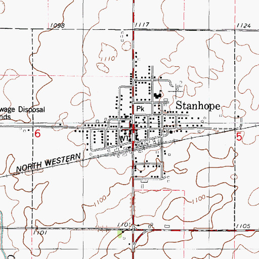 Topographic Map of Central Iowa Cooperative Elevator, IA