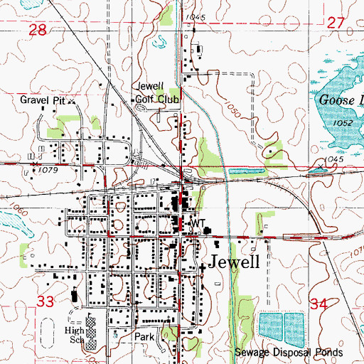 Topographic Map of Jewel Fire Department, IA