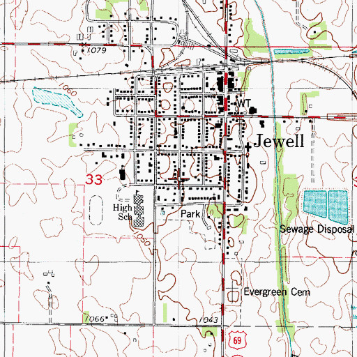 Topographic Map of Victory Christian Fellowship, IA
