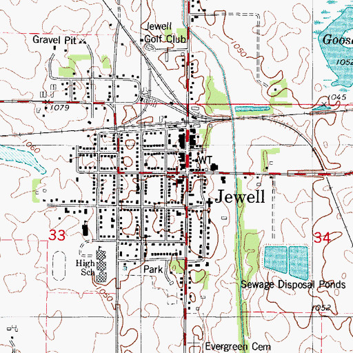 Topographic Map of Federated United Church of Christ, IA