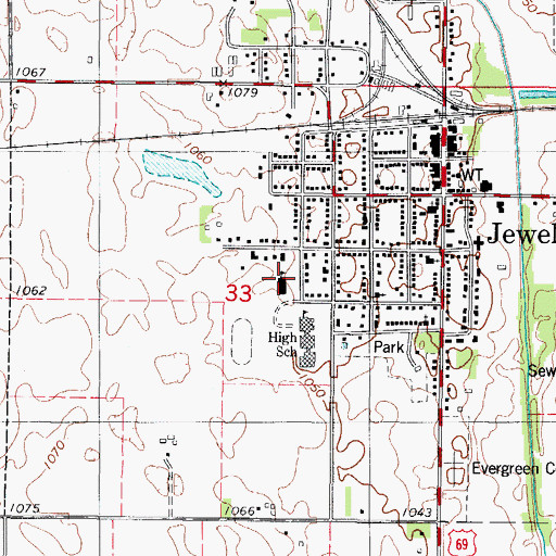 Topographic Map of South Hamilton Elementary School, IA