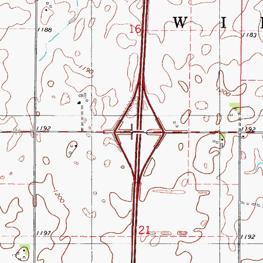 Topographic Map of Interchange 147, IA