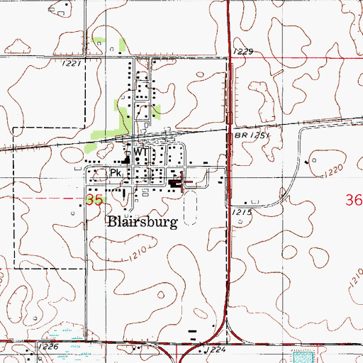 Topographic Map of Northeast Hamilton High School, IA