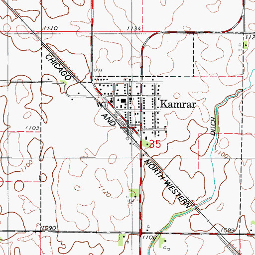 Topographic Map of United Co-op Elevator, IA