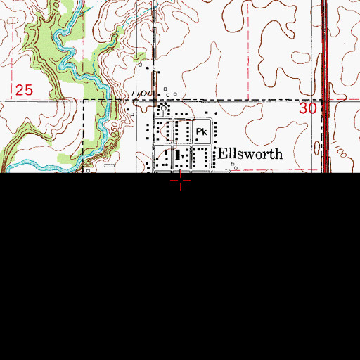 Topographic Map of Ellsworth Lutheran Church, IA