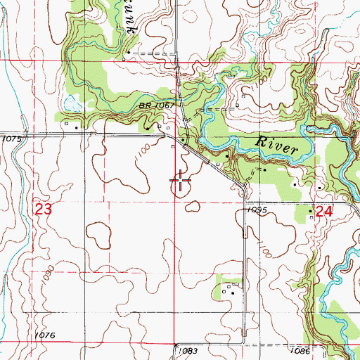 Topographic Map of Lakin's Grove Post Office (historical), IA