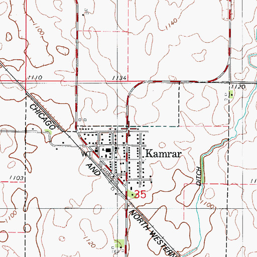 Topographic Map of Kamrar Post Office, IA
