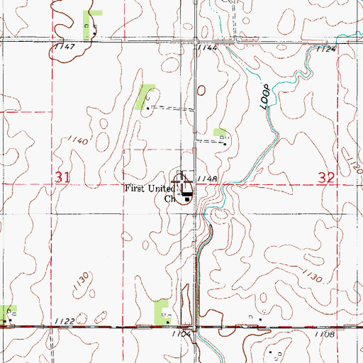 Topographic Map of Presbyterian Cemetery, IA