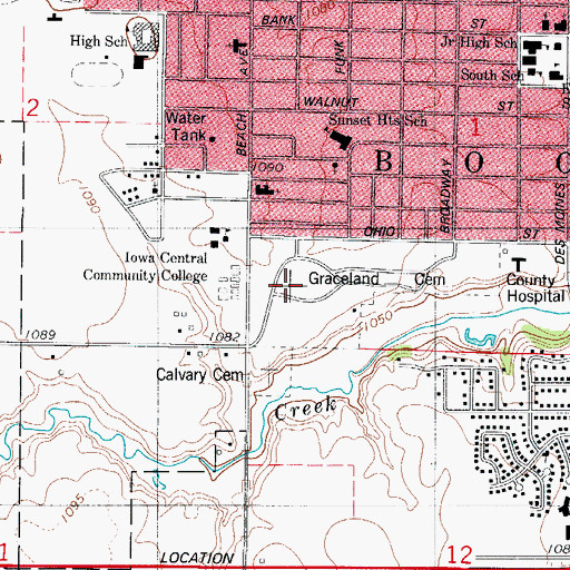 Topographic Map of Drummer Boy at Shiloh Historical Marker, IA