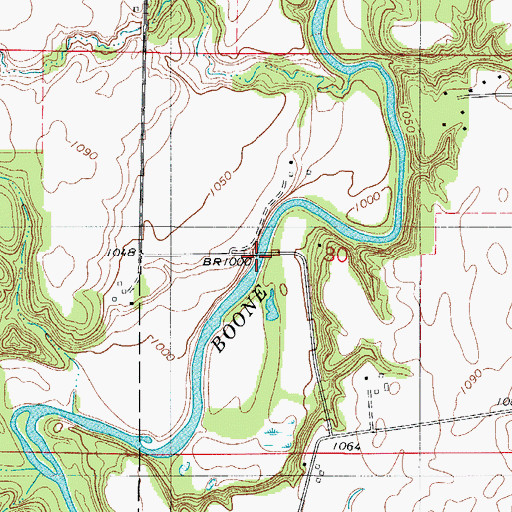 Topographic Map of Albright Bridge, IA