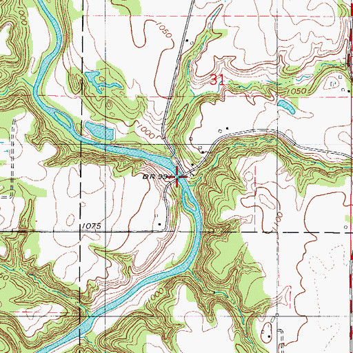Topographic Map of Tremaine Bridge, IA