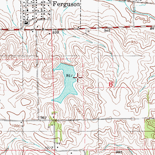 Topographic Map of Green Castle Recreation Area, IA