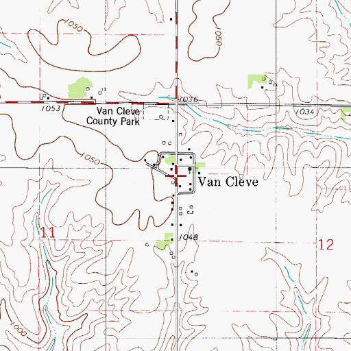Topographic Map of Van Cleve (historical), IA
